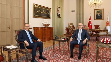 TBMM Başkanı Kurtulmuş, İçişleri Bakanı Yerlikaya'yı kabul etti