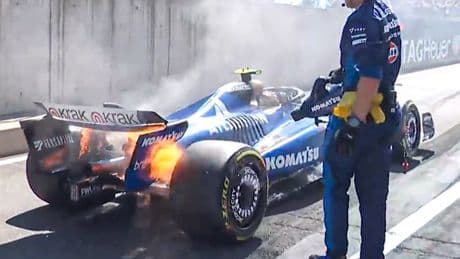 Formule 1 : l’arrière de la Williams de Sainz en feu, le grand prix d’Autriche retardé