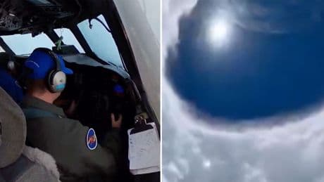 Video aus Cockpit: Sturmjäger rasen mit Flugzeug mitten durch Hurrikan "Erin"