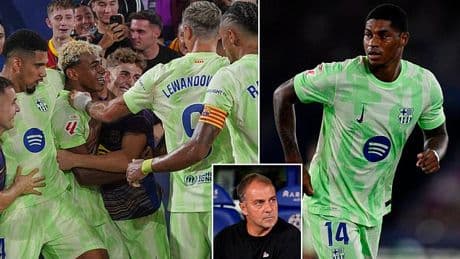 Marcus Rashford is subbed off at HALF-TIME as Barcelona stage a stunning comeback to seal 3-2 win over Levante