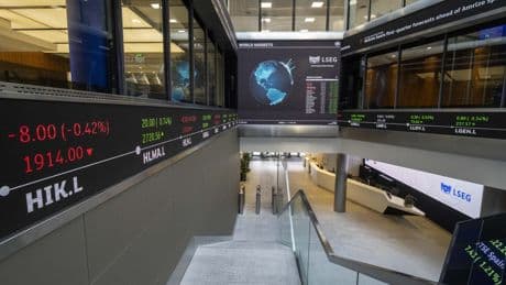FTSE 100 closes higher after survey shows UK services sector returned to growth