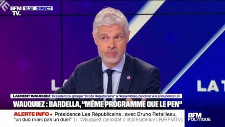 "Mon problème avec le RN, c'est sur les sujets économiques", déclare Laurent Wauquiez