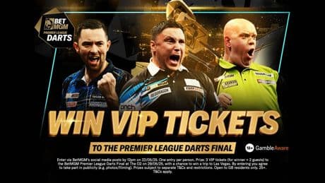 Win VIP tickets to the BetMGM Premier League Darts final AND an all-expenses-paid trip to Las Vegas