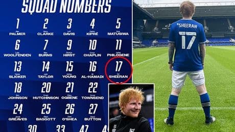 Ed Sheeran brutally mocked by fans after giving HIMSELF a squad number at Ipswich after buying hometown club