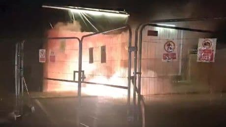 Flares thrown at migrant hotel