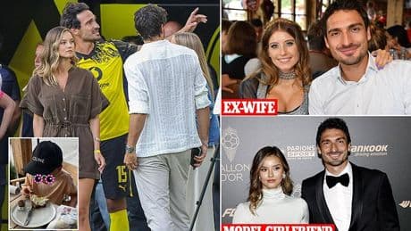 Revealed: How Mats Hummels 'reacted to his ex-wife's fury' after she complained their son, 7, 'had NOT been invited' to Borussia Dortmund farewell match - while he celebrated with model girlfriend 10 years his junior