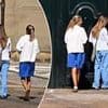 Princess is praised for 'acting like a normal teen' as she walks up to Palace and rings the doorbell to be let in