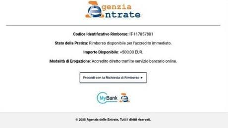 L'allarme di Agenzia delle Entrate: "Occhio al rimborso da 500 euro, è una truffa"