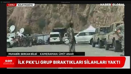 Terör örgütü PKK silahları yaktı: Haber Global silahların bırakıldığı noktaya girdi
