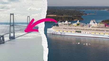 Ostsee: Kreuzfahrtschiff "Star of the Seas" passiert Brücke haarscharf