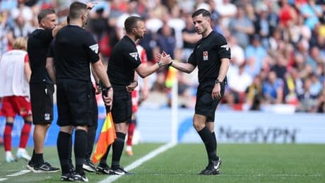 National League playoff final referee subbed off with CRAMP in extra-time of dramatic tie at Wembley