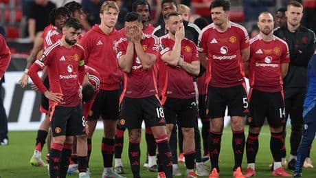 Man Utd star gets in furious bust-up with Cristian Romero after Europa League defeat