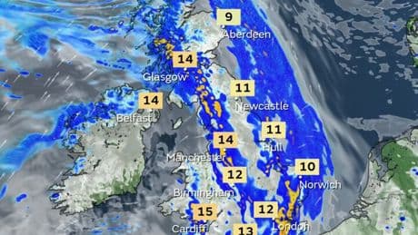 UK weather: Brits to soak in Bank Holiday weekend WASHOUT today as heavy showers strike after -5C temperatures overnight