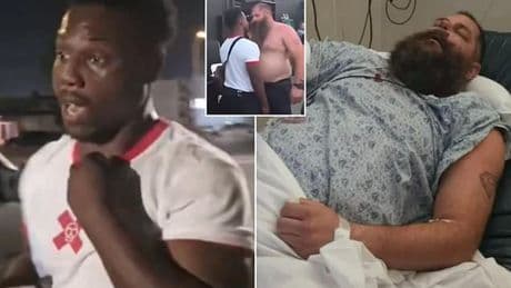 Wrestler beaten to a pulp by MMA star's son in barbaric attack reveals full extent of his injuries as he returns home