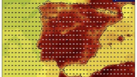 New Spain heatwave maps turn red as Brit tourists warned to expect 34C blast