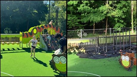 «Un acte purement gratuit» : une aire de jeux incendiée moins de 24h après son inauguration, le maire a déposé plainte