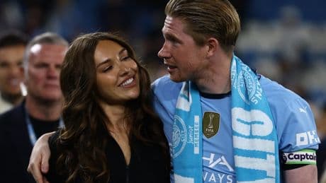 Kevin De Bruyne’s wife Michele steals show on Man City legend’s final Etihad appearance and sends emotional message