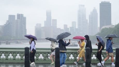Thunderstorm warning issued as parts of England battered by rain and hail