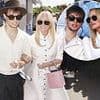 Spice Girl Emma Bunton is seen for the first time since Mel B's wedding as she steps out with her son Beau, 17, at Wimbledon day 11