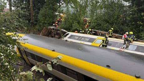 Desperate search after train crash in southwestern Germany