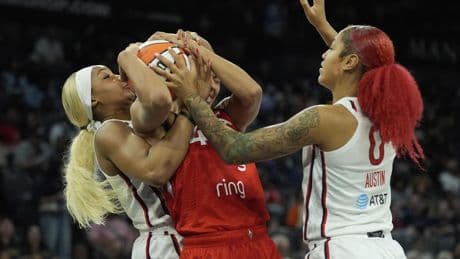 Short-handed Mystics beat Aces for third straight win