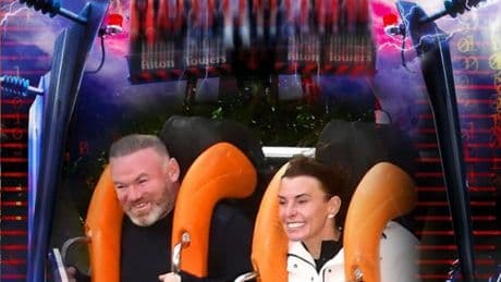 Wayne Rooney and kids look terrified with only wife Coleen smiling as Man Utd legend, 39, takes family to Alton Towers