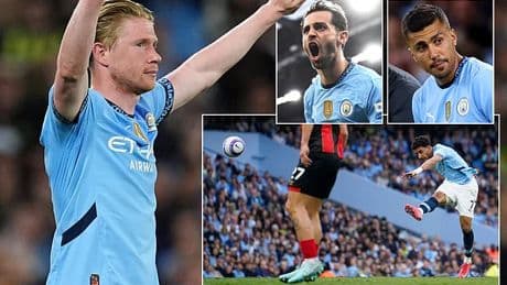 Manchester City 3-1 Bournemouth: 10-men City ease to victory in Kevin De Bruyne's final Etihad appearance as Pep Guardiola's side move up to third