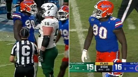 Florida Gators star is ejected after spitting on rival - two days after Jalen Carter's shocking act in NFL opener