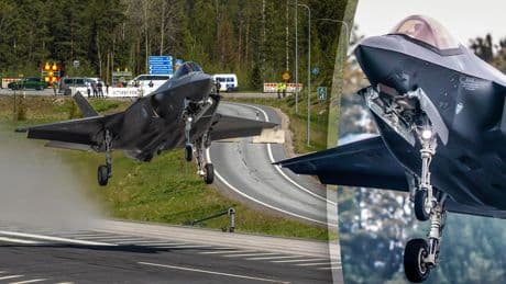 Spectaculair: Nederlandse piloten landen in Finland met jachtvliegtuig F-35 op snelweg