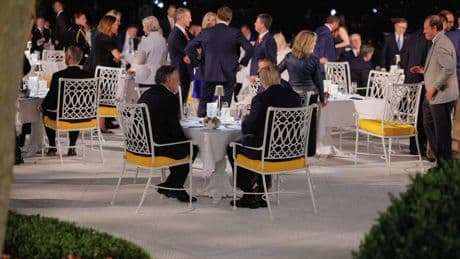 Trump welcomes guests to ‘Rose Garden club’ after revamp to make iconic White House location more like Mar-a-Lago