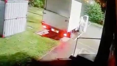 Moment heartless vandal smashes up charity van in late-night attack