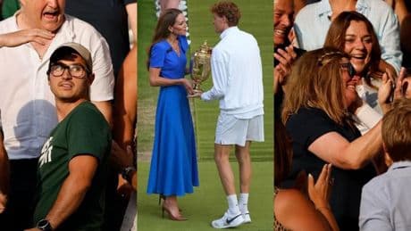 Sinner a Wimbledon: la commozione della famiglia, l’imbarazzo con Kate e la battuta al fratello