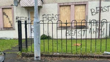 'Beast' spray painted on walls as vandals target property in Scots town