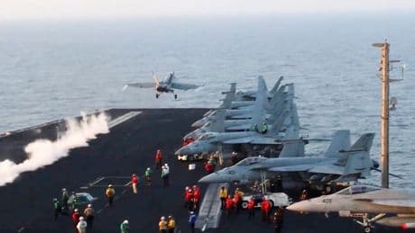 How has the US shifted military jets and ships in the Middle East?