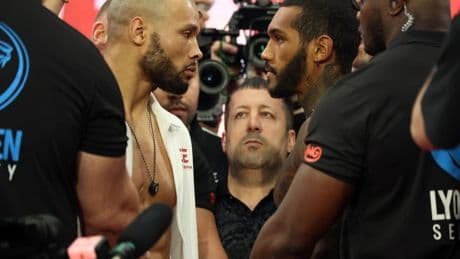 Chris Eubank Jr looks like a ghost as he vows to inflict serious pain while Conor Benn is hit with ‘mother hen’ fan jibe