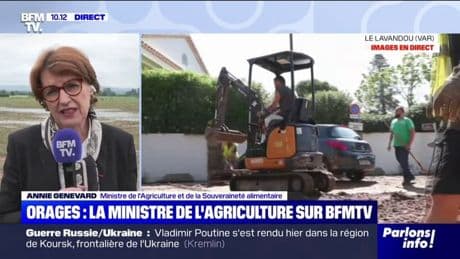 Orages: "Nous ne laisserons pas tomber les agriculteurs", affirme Annie Genevard, ministre de l'Agriculture et de la Souveraineté alimentaire