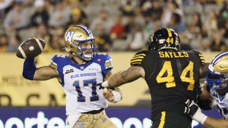Streveler struggles in Hamilton, Bombers drop third straight and fall below .500 mark