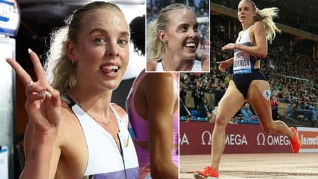 Keely Hodgkinson smashes 23-year meeting record to win Diamond League 800m in final race before World Championships