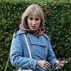 Erin Doherty is almost unrecognisable as she sports blunt blonde wig, blue eyeshadow and 70s style dress as she's spotted filming new BBC drama California Avenue for the first time