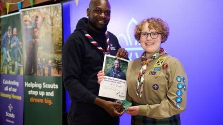 Kirkcudbright Scout undergoing brain tumour treatment receives Unsung Hero Award