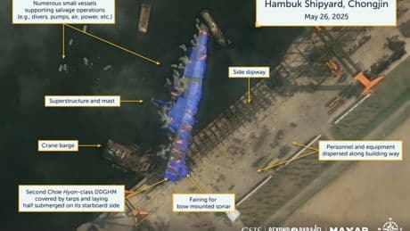 Corea del Norte iba a botar su mayor barco de guerra y terminó hundiéndolo en el mar. Todo apunta a un culpable: Kim Jong-un