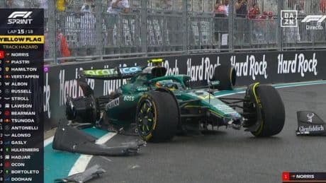 Accidente de Alonso por una temeridad de Lawson: ¡La lía y echa a Fernando en Miami cuando estaba en los puntos!