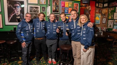 Celebrities embark on 555-mile cycle for MND research and deliver Lions match ball