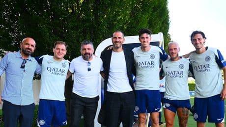 <p>Italia, &egrave; la volta dell'Inter: Gattuso, Buffon e Bonucci all'allenamento</p>