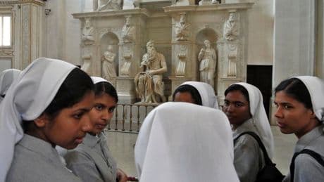 They don't have a vote in the conclave, but nuns leading the world's religious orders gather in Rome