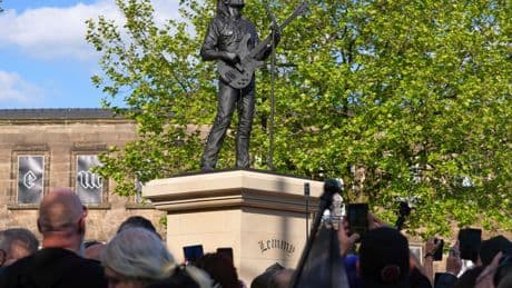 AP PHOTOS: Statue of late Motorhead frontman Lemmy unveiled in English hometown