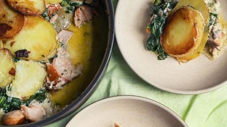 Kartoffelauflauf mit Lachs und Spinat: Das wird hier aber Lachs gehandhabt!