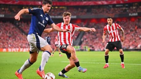 Watch Harry Maguire turn into Lamine Yamal as he humiliates Athletic Bilbao defender to set up Man Utd goal