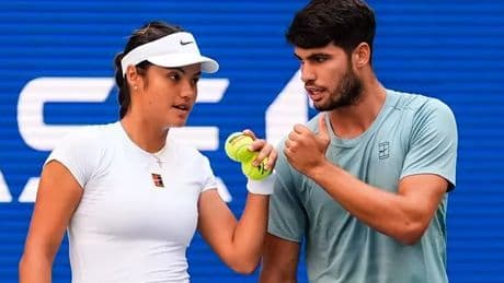 Emma Raducanu and Carlos Alcaraz 'dream team' lasts just 51 MINUTES in first-round exit