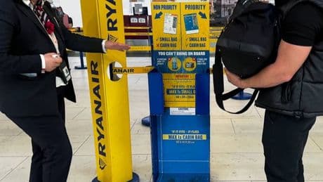 Ryanair passengers are convinced its bag sizers are secretly too small - one woman found out